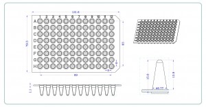 0.1ml Plat PCR bukan Skirt 96 telaga