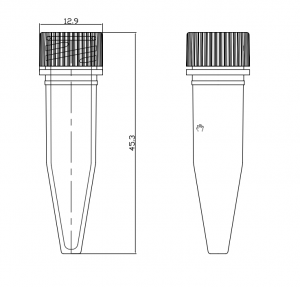 Tubo criovial con tapón de rosca de 1,5 ml (sin faldón)